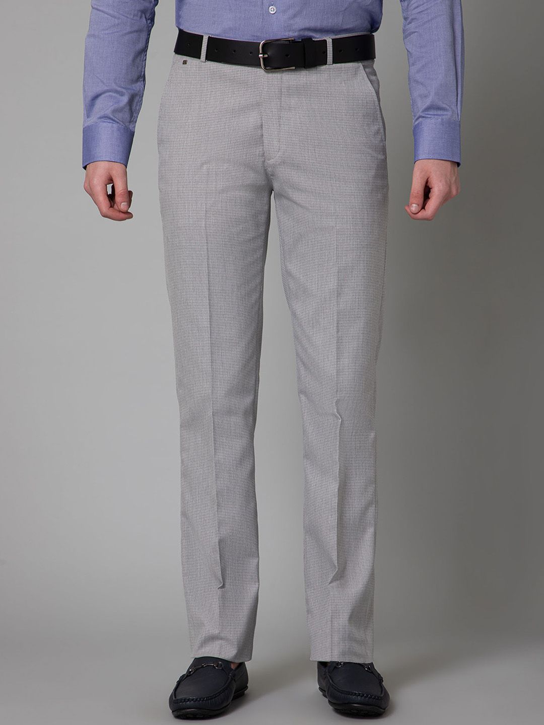 Cantabil Men Mid-Rise Flat-Front Regular Fit Formal Trousers
