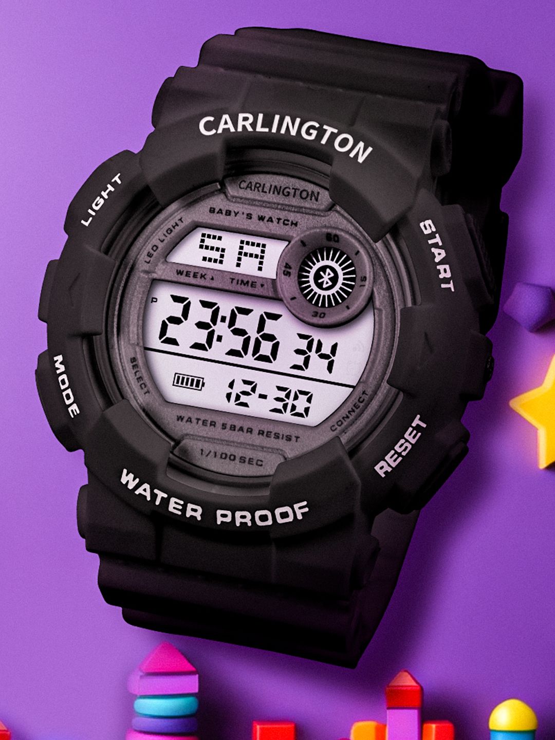 CARLINGTON CARLINGTON Kids Junior Series Printed Digital Multi Function Watch - Junior 9121 Black