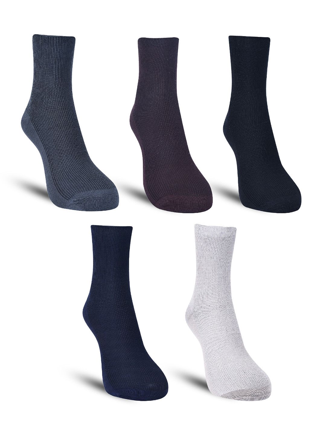 Dollar Socks Men Pack Of 5 Cotton Calf-Length Socks