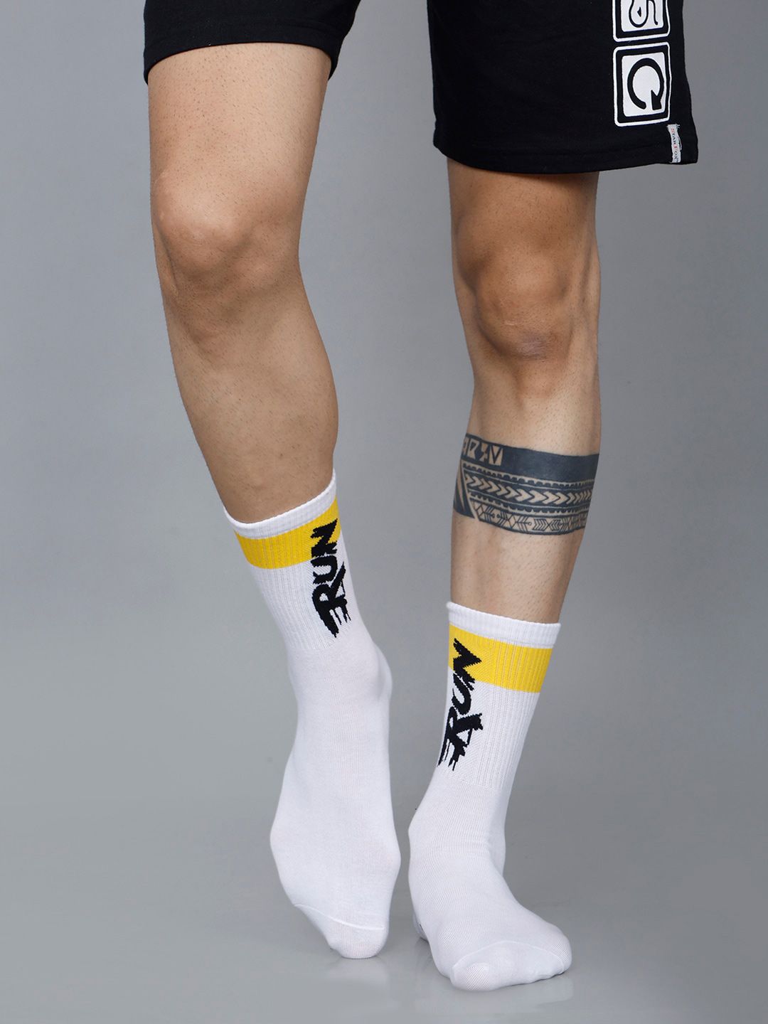 Dollar Socks Men Pack of 3 Patterned Calf-Length Cotton Socks