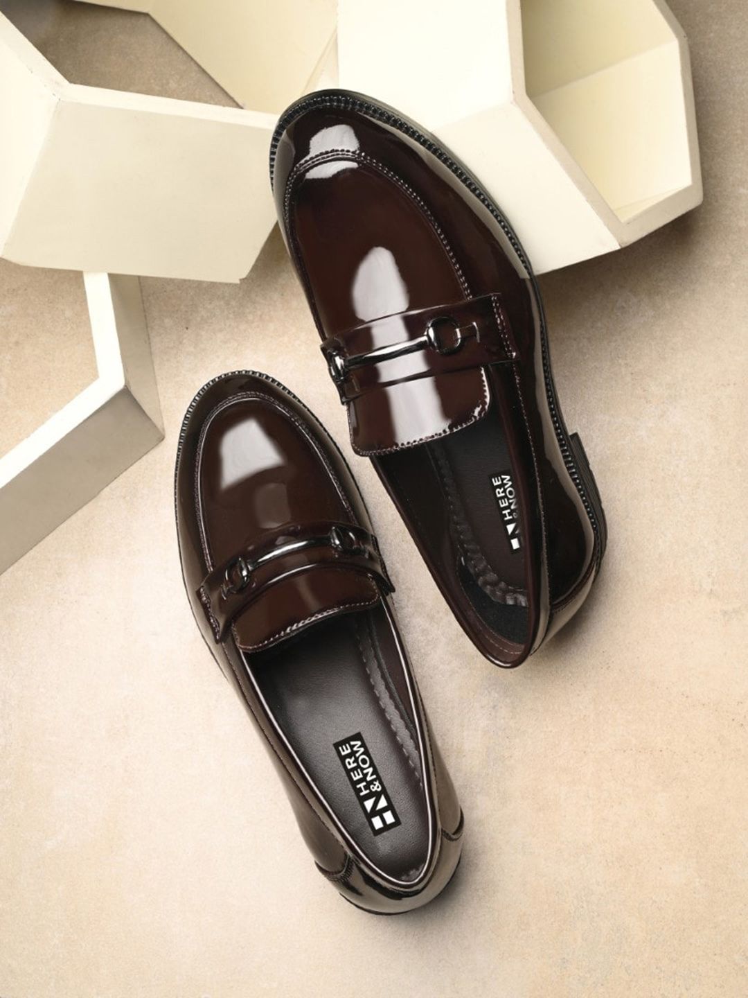 HERE&NOW Men Buckle Detailed Formal Loafers