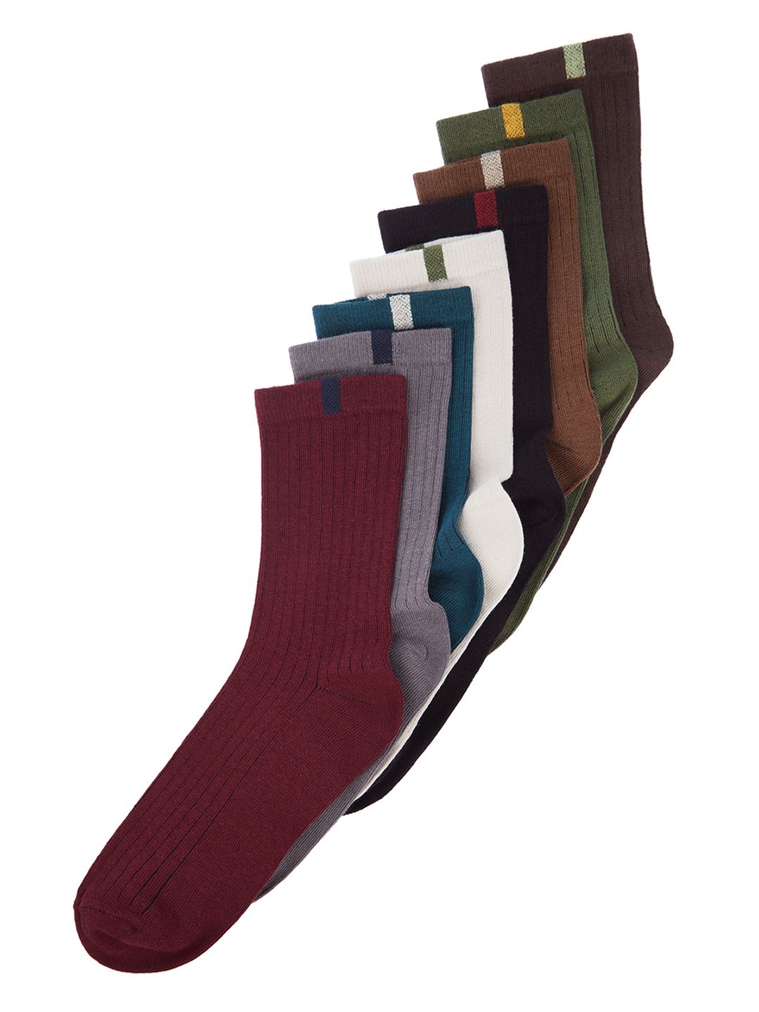 Trendyol Men Pack Of 8 Patterned Calf Length Socks