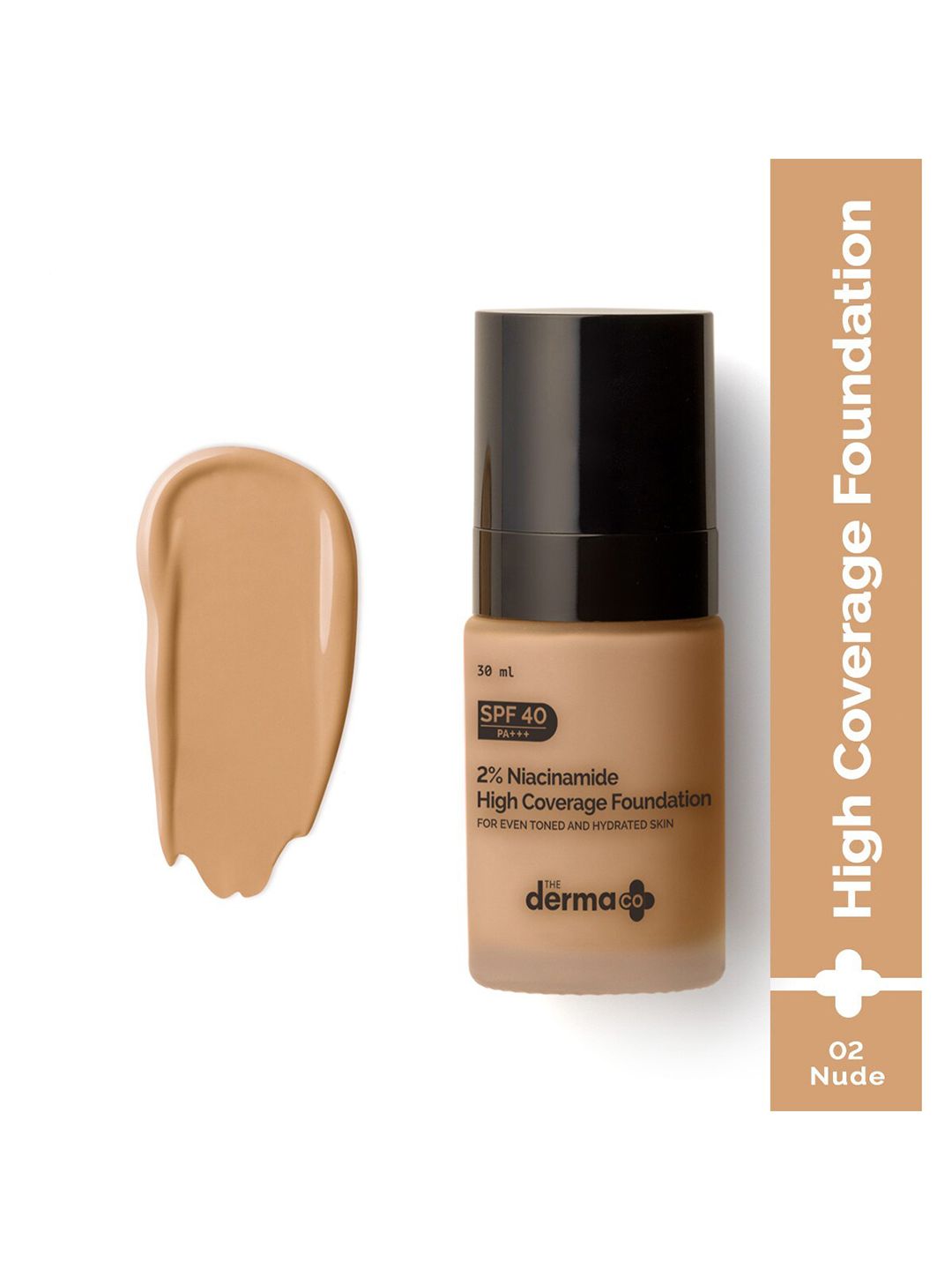 The Derma co. 2% Niacinamide High Coverage Foundation With SPF40 30ml - Nude 02