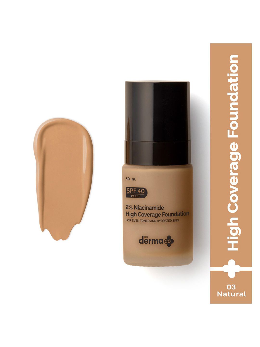 The Derma co. 2% Niacinamide High Coverage Foundation With SPF40 30ml - Natural 03