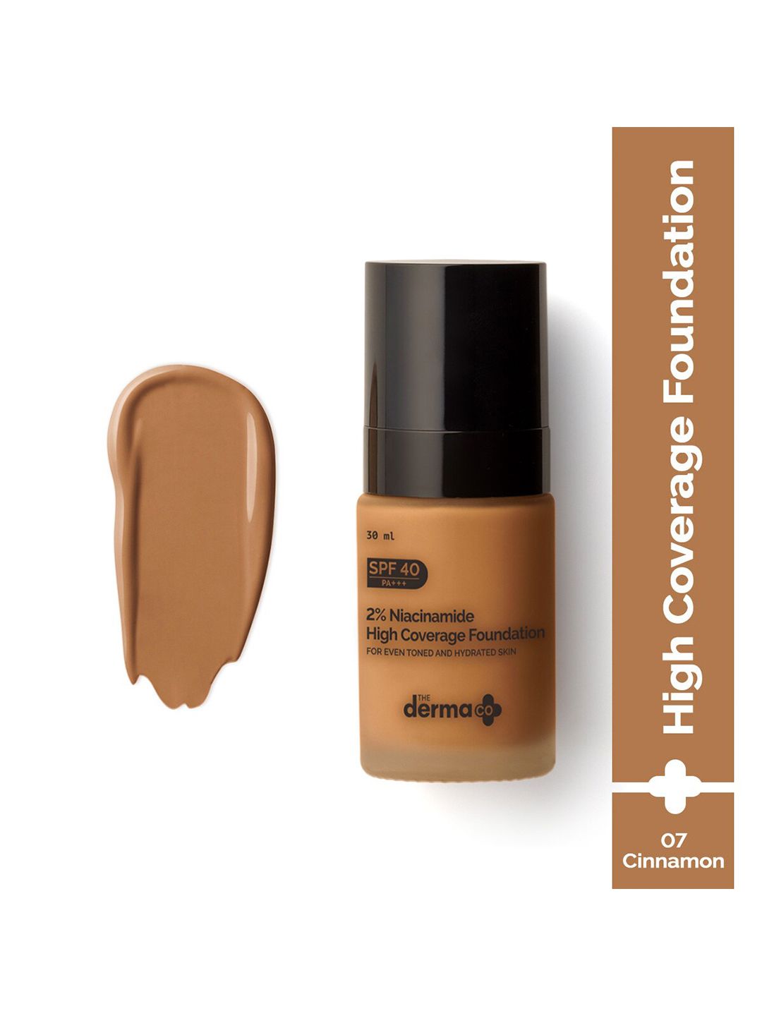 The Derma co. 2% Niacinamide High Coverage Foundation With SPF40 30ml - Cinnamon 07