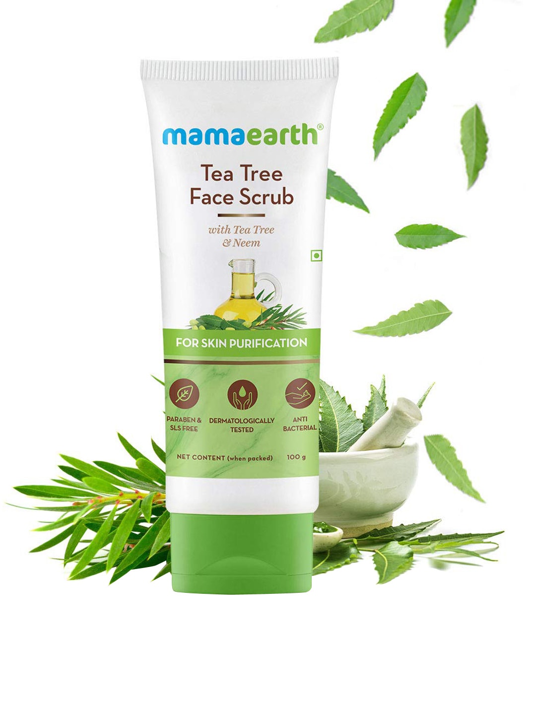 Mamaearth 2-Pcs Tea Tree Face Wash 100ml & Face Scrub 100g Combo