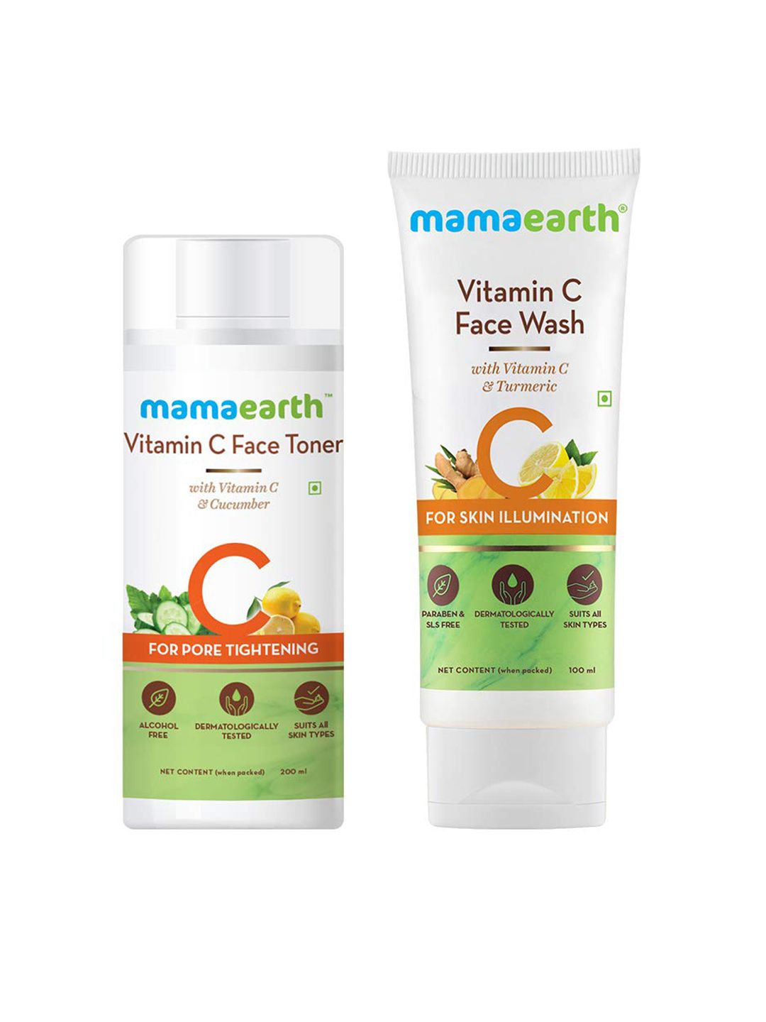 Mamaearth Vitamin C Face Wash 100ml & Face Toner 200ml Combo