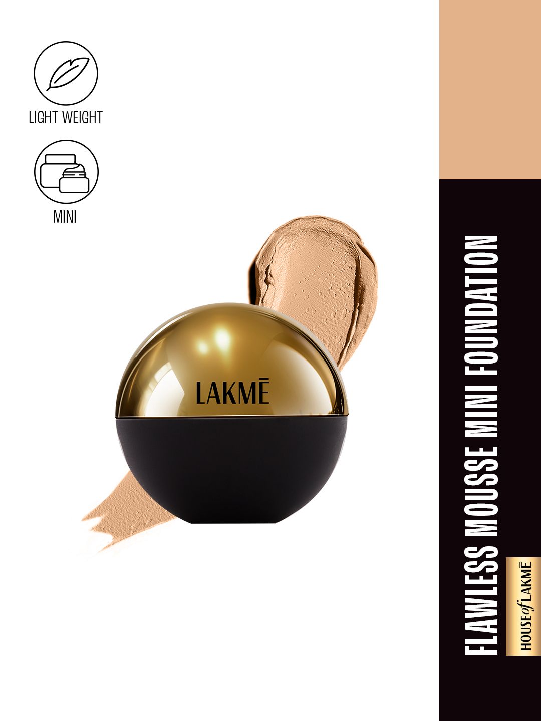 Lakme Xtraordin-Airy Mattreal Flawless Mini Mousse Foundation 12g - Rose Fair