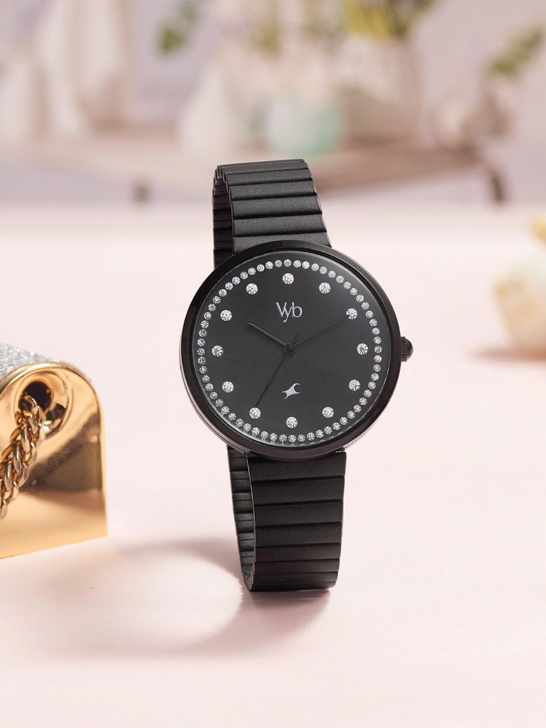 Fastrack Women Embellished Stainless Steel Straps Analogue Watch FV60003NM01W