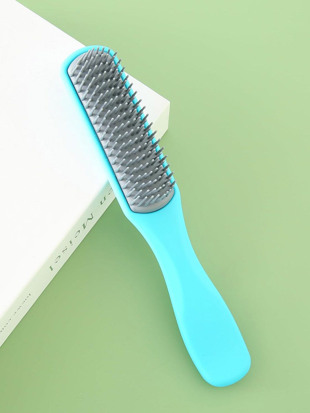 Yellow Chimes Flat Vented Hair Brush with Strong & Flexible Bristles - Blue