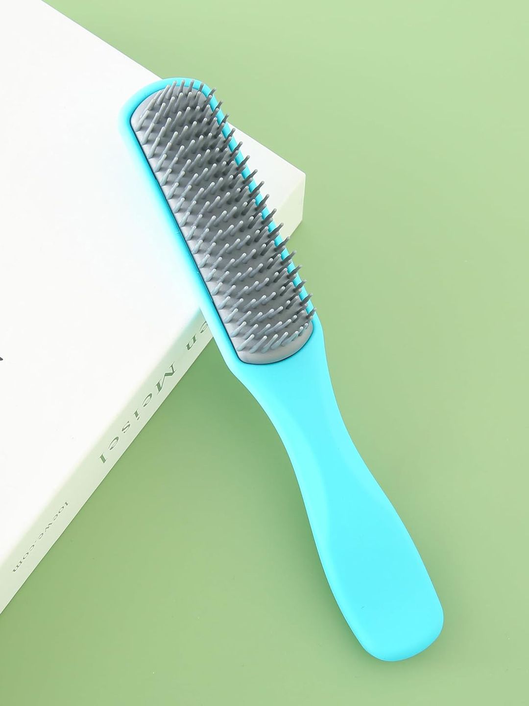 Yellow Chimes Flat Curl Defining Hair Brush with Strong & Flexible Bristles - Blue