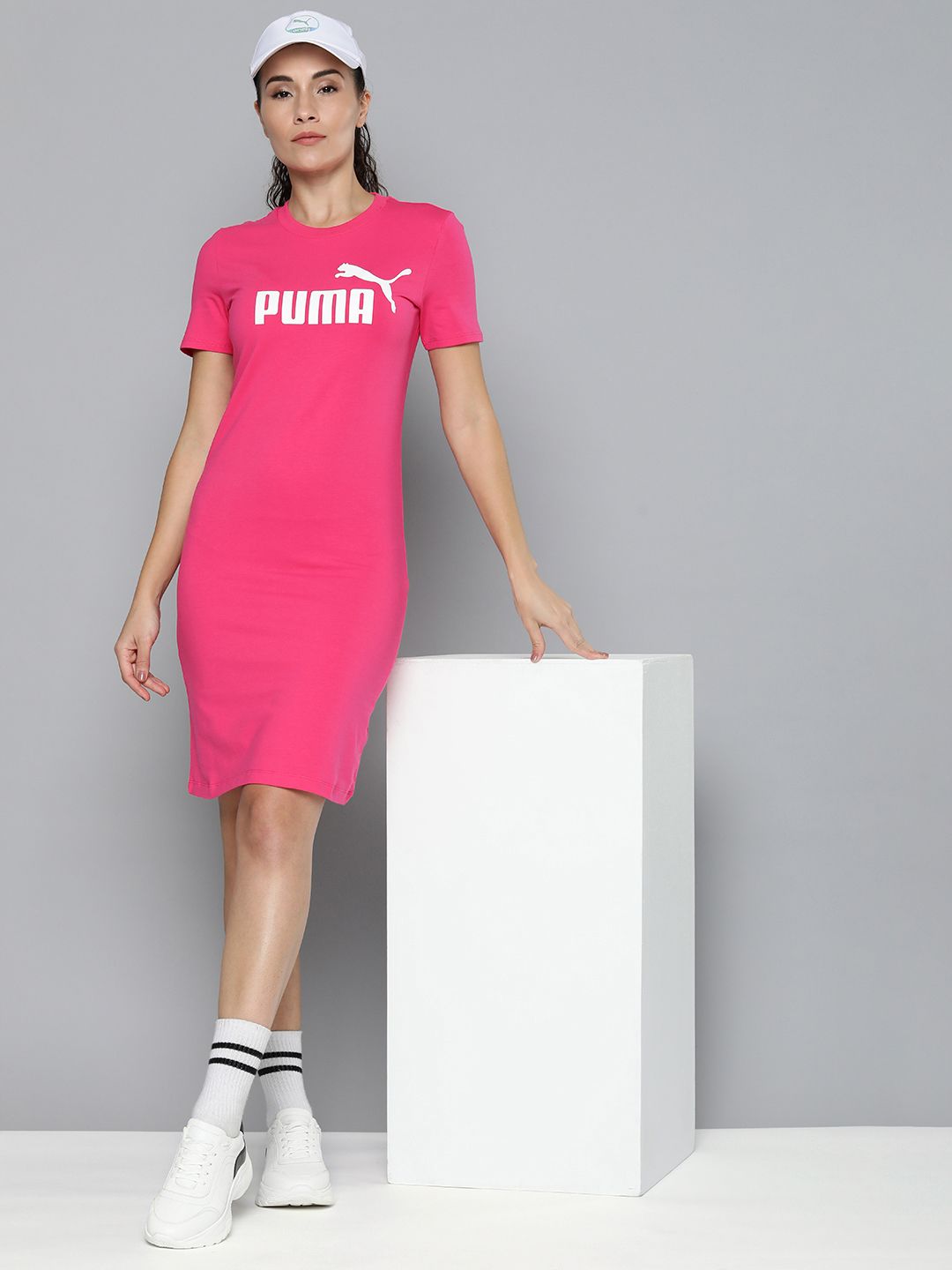strapless open back dress Sweet and Casual Midi in Pink main image 1