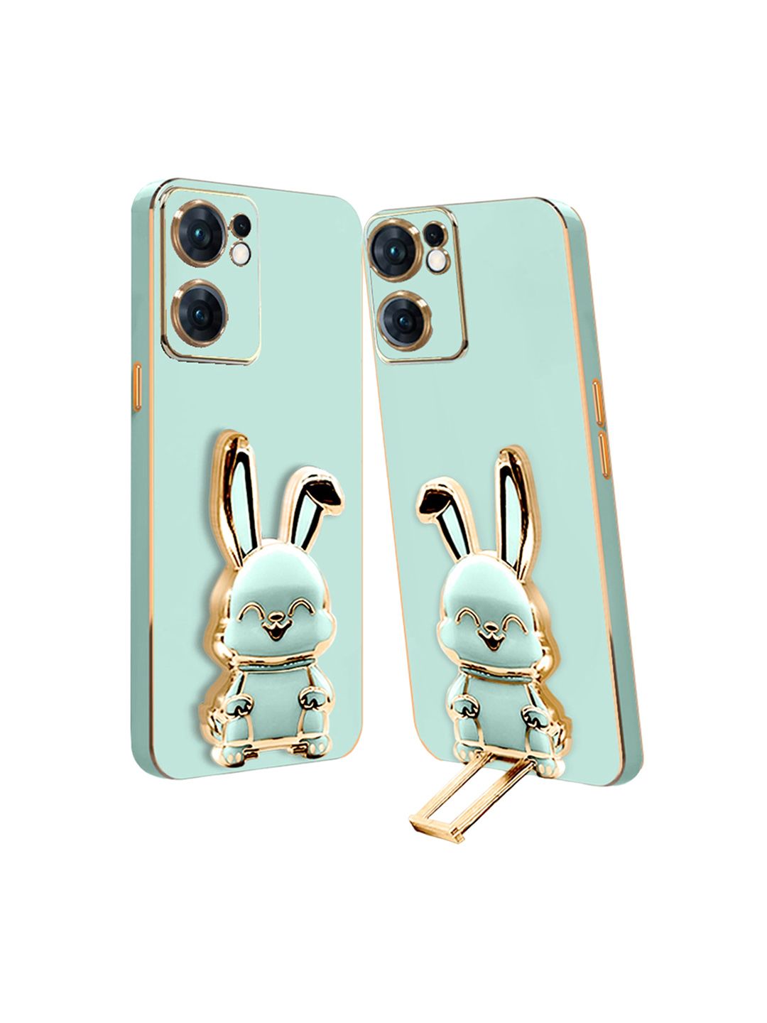 Karwan Oppo Reno 7 Back Case With 3D Bunny Folding Stand