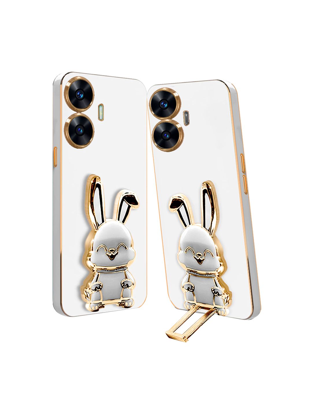 Karwan Realme C55 Back Case With 3D Bunny Folding Stand