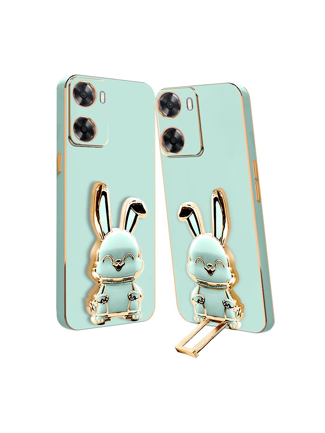 Karwan Oppo K 10 5G 3D Bunny Back Case Cover With Folding Stand