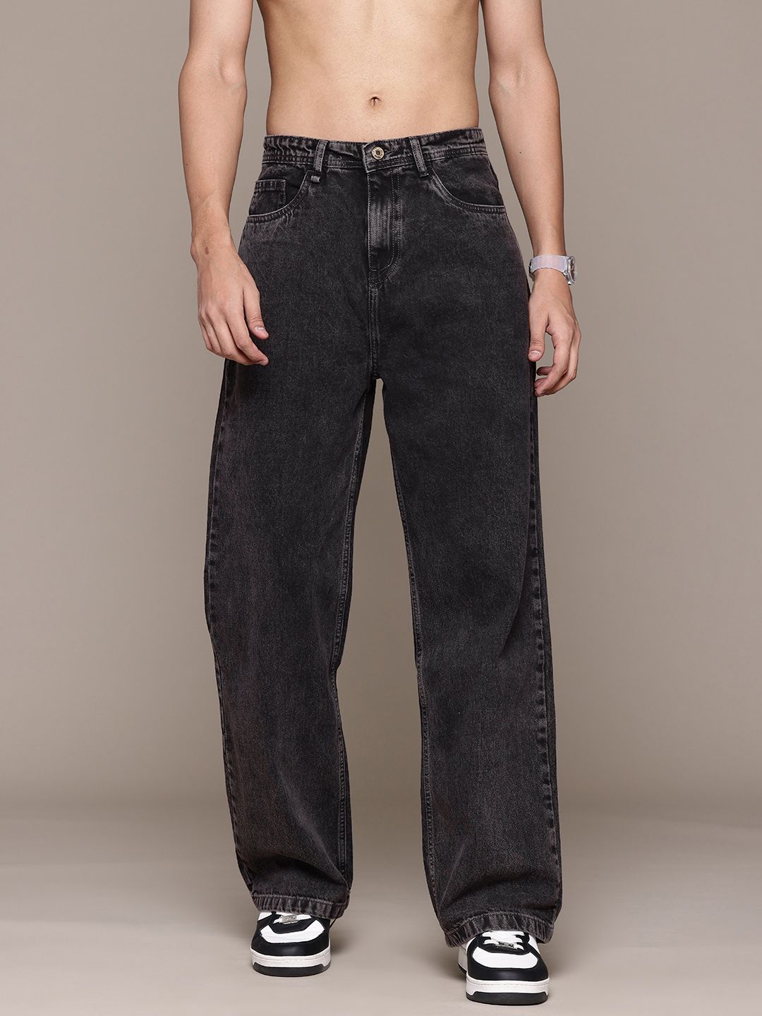 The Roadster Lifestyle Co. Men Pure Cotton Wide Leg Jeans