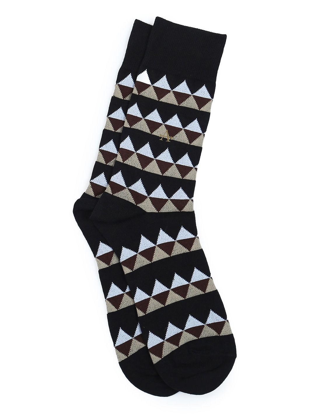 Arrow Patterned Pure Cotton Full-Length Socks