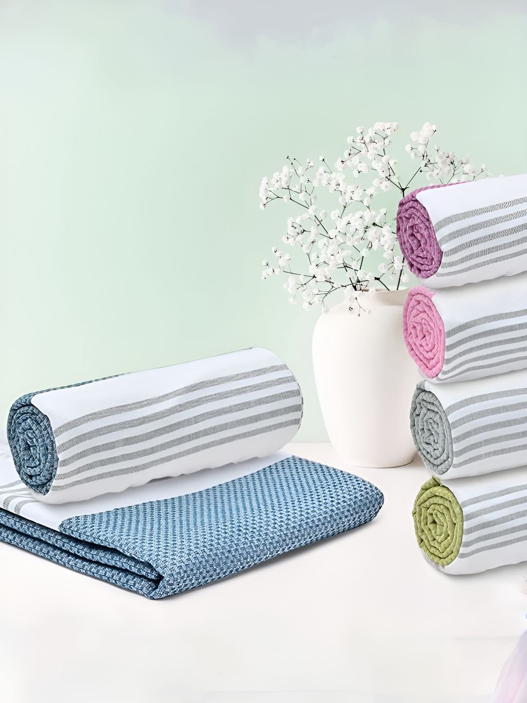 The Better Home Blue Cotton 500 GSM Bath Towel