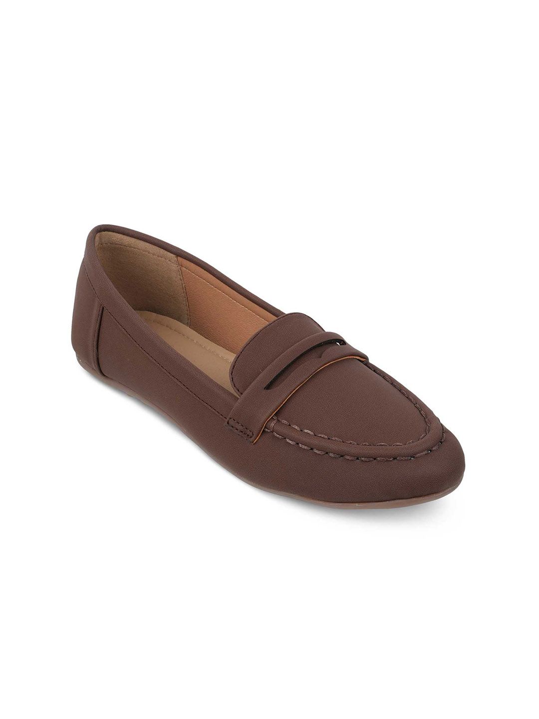 Tresmode Textured Round Toe Ballerinas