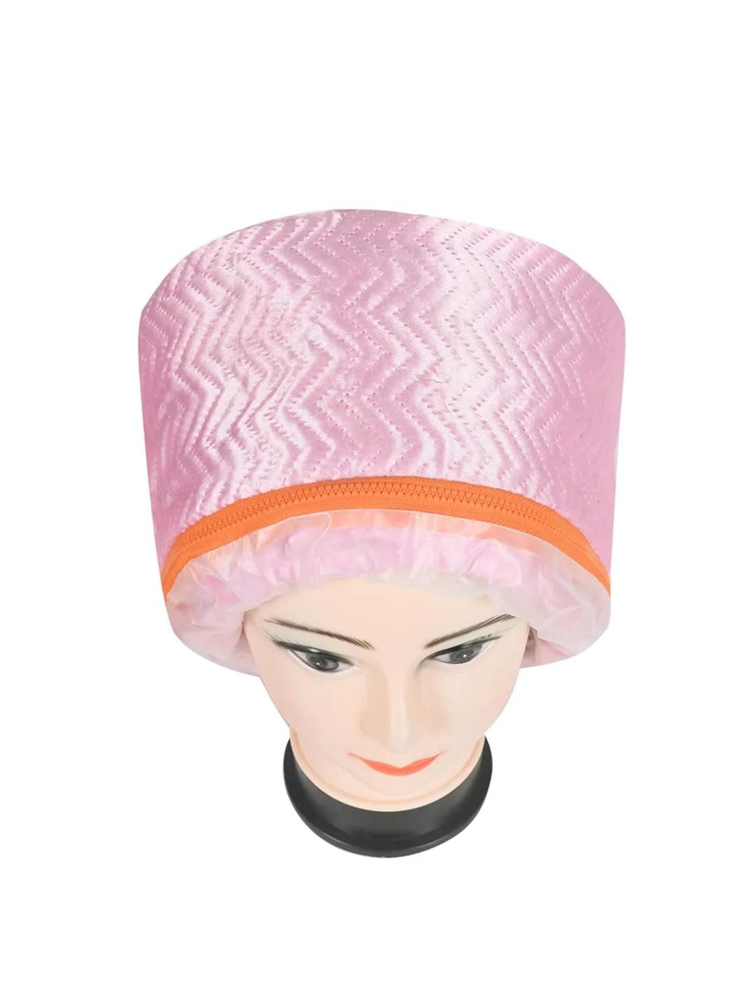 Adbeni Women Pink Printed Cotton Bath Robe & Thermal Head Spa Cap