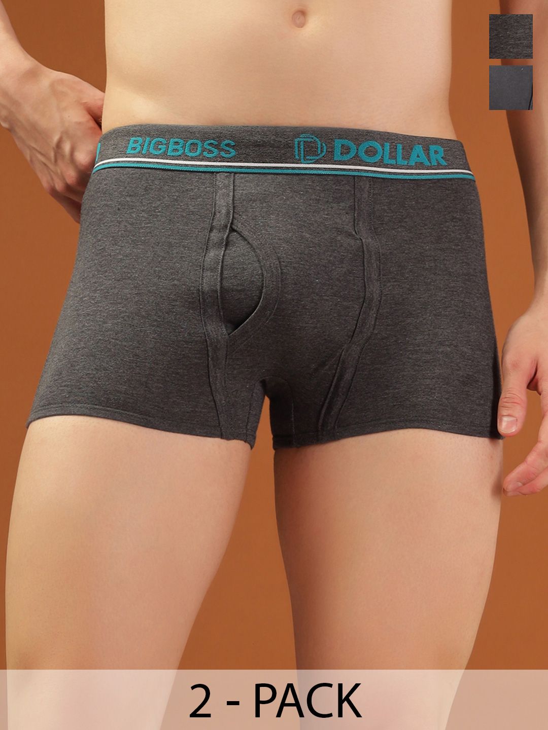 Dollar Bigboss Men Solid Pack of 2 Combed Cotton Trunk