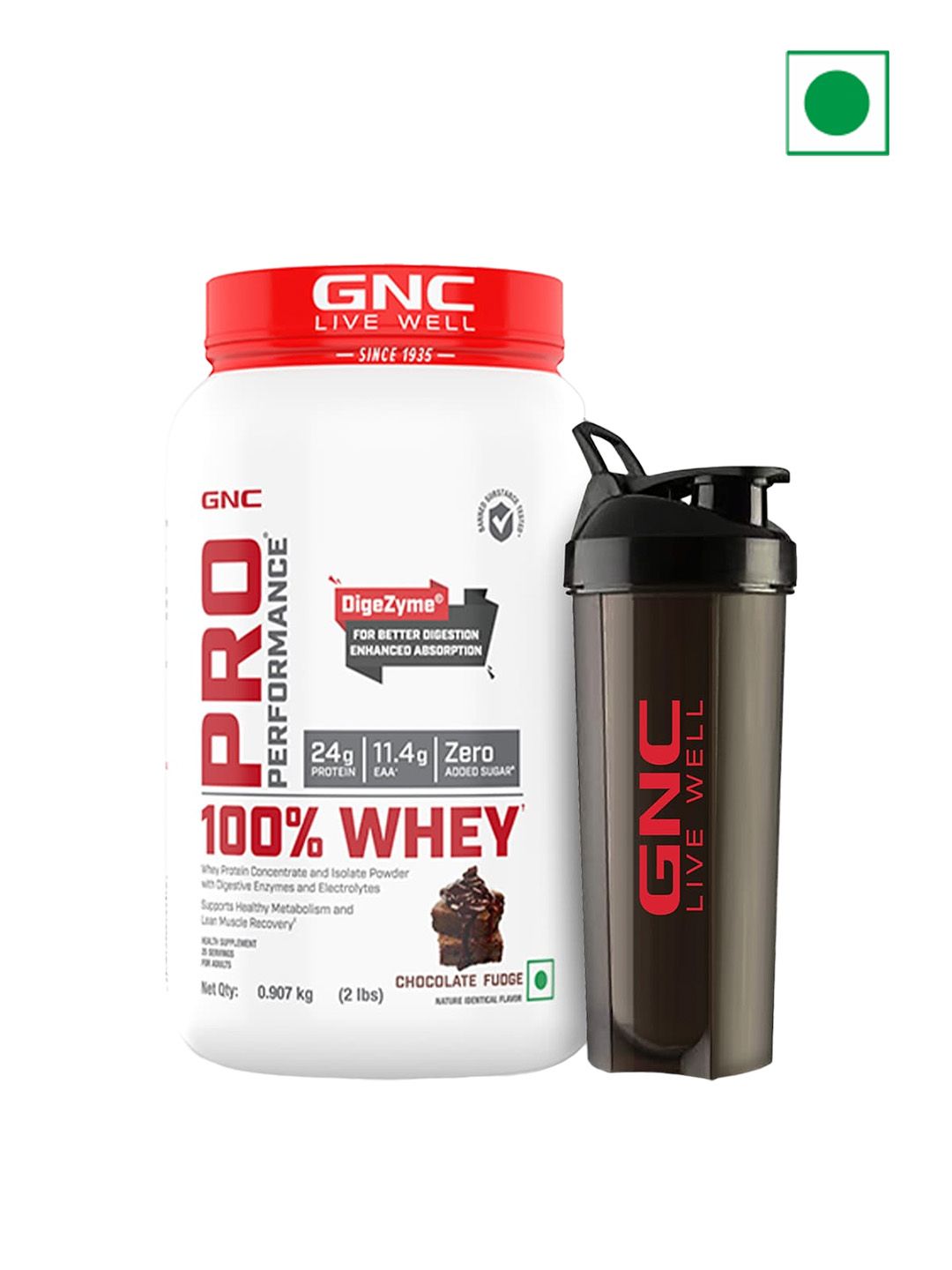 GNC GNC Pro Performance 100% Whey Proteins Powder & Shaker Chocolate Fudge -2 lbs