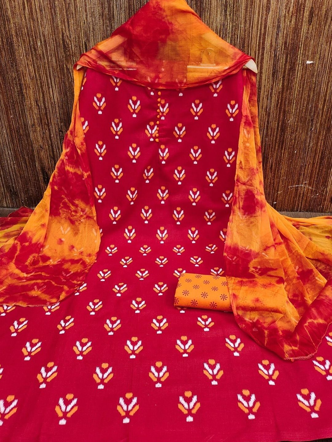 Panzora Ethnic Motifs Printed Cotton Unstitched Dress Material