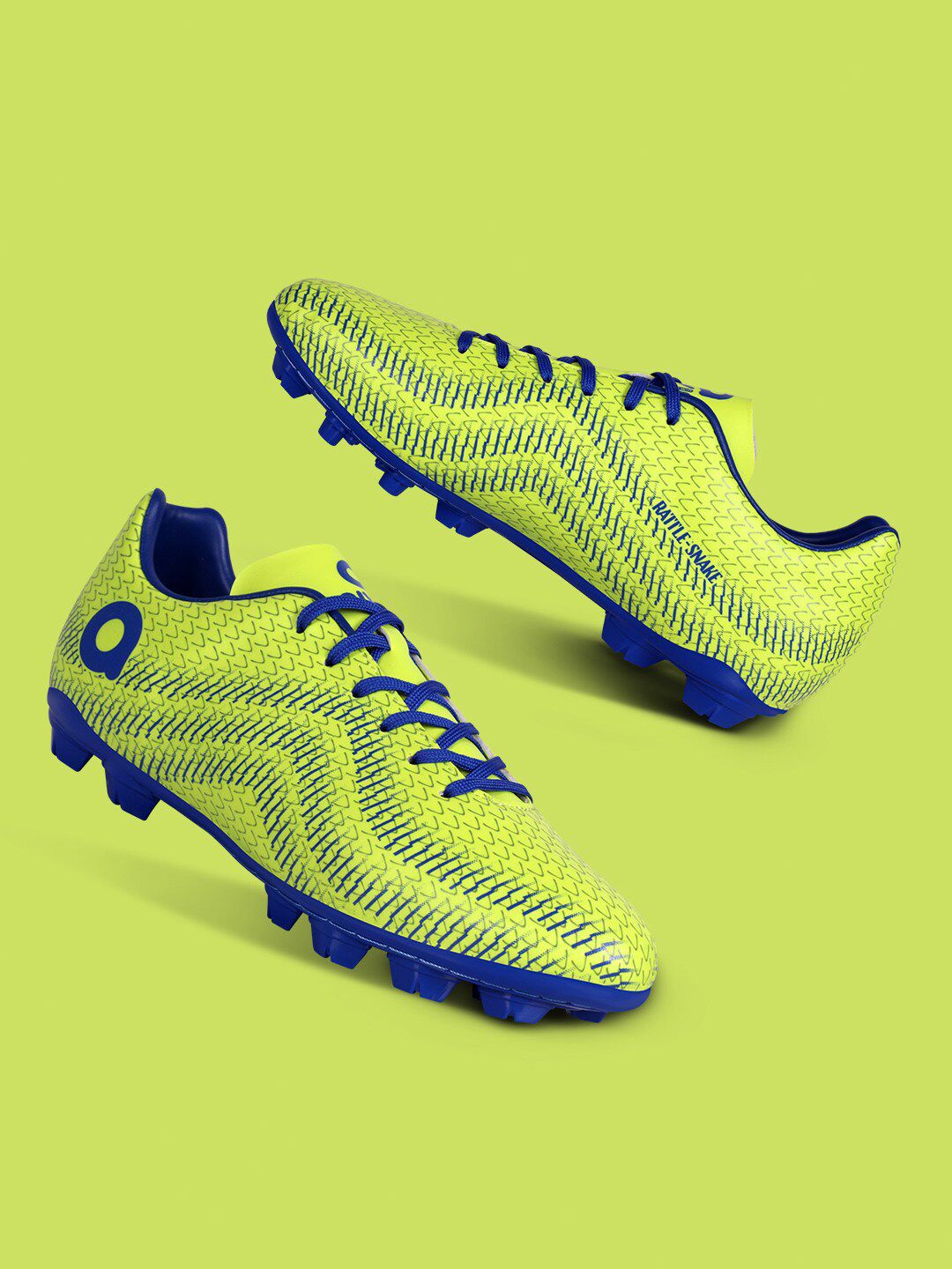 Aivin Men Sulphur Green Rattle Snake Football Shoes