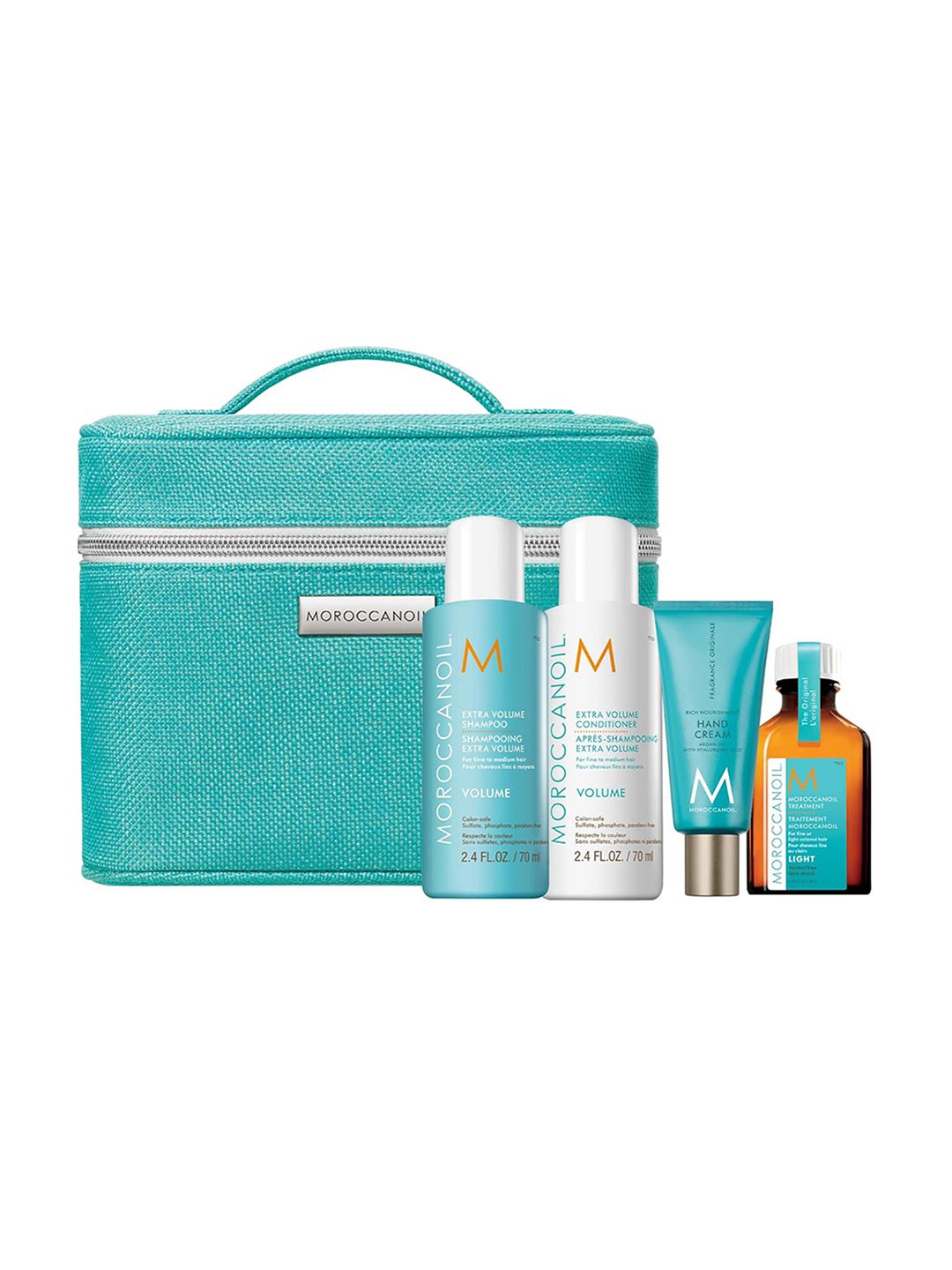 MOROCCANOIL Volume Travel Kit-Shampoo & Conditioner + Treatment + Originale Hand Cream