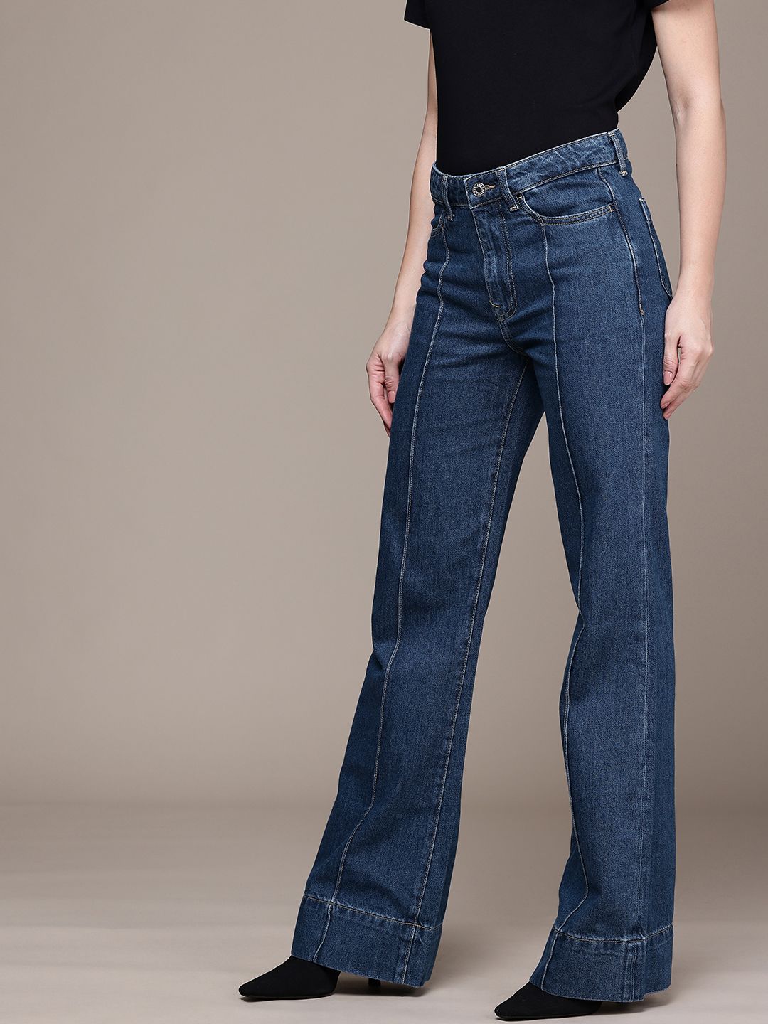 Pure Cotton Laila Flared Fit High-Rise Light Fade Jeans