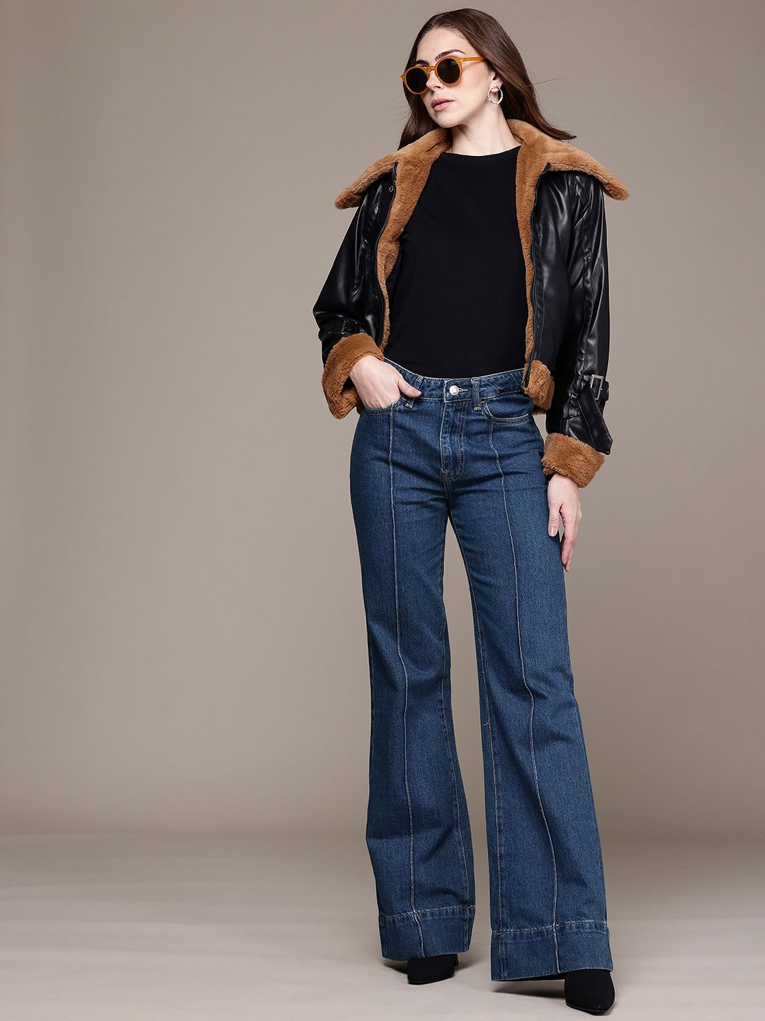 Pure Cotton Laila Flared Fit High-Rise Light Fade Jeans