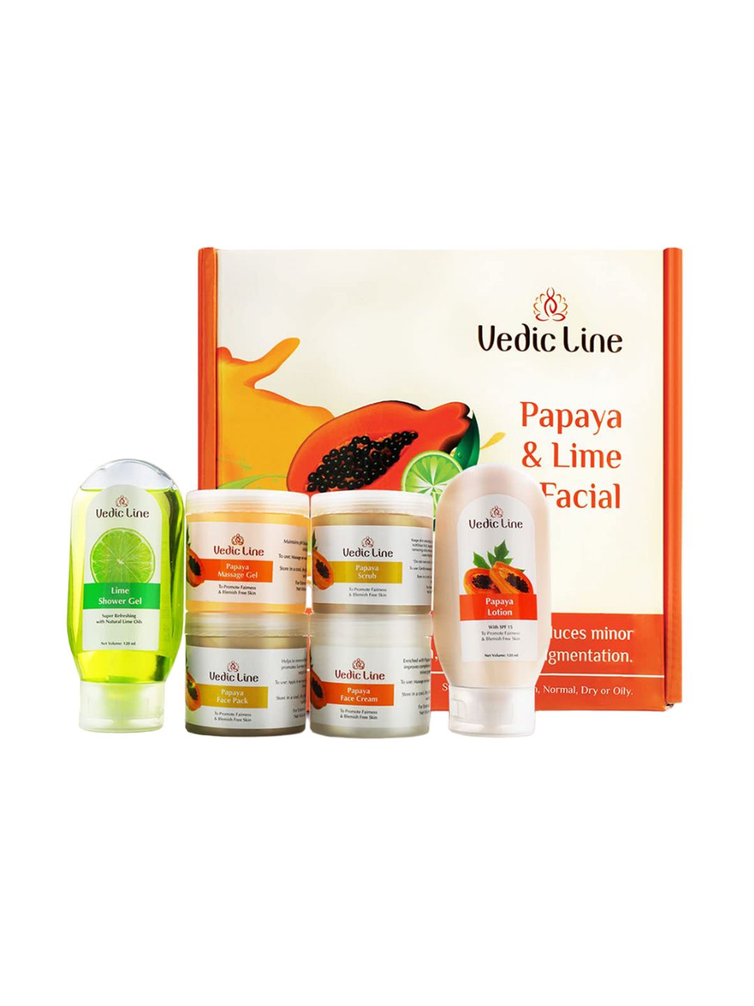 Vedicline Papaya & Lime Facial Kit for Tan Blemishes & Pigmentation