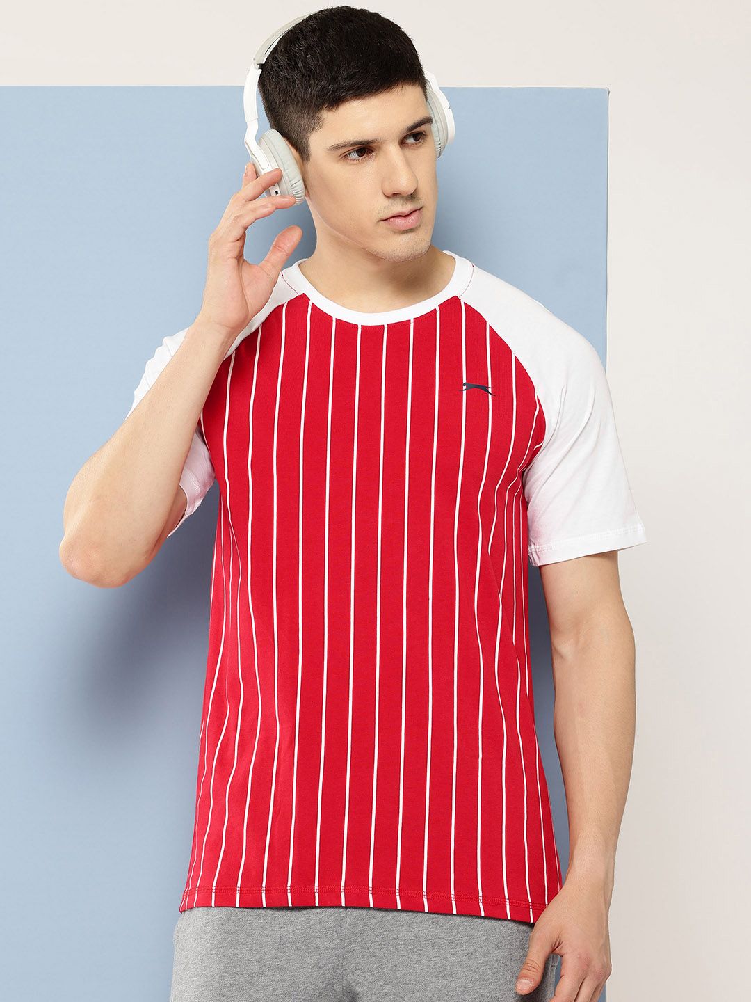 Slazenger Raglan Sleeves Striped T-shirt