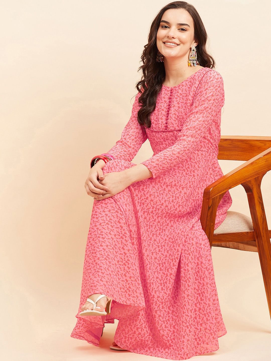 Buy KALINI Floral Printed Georgette Fit and Flare Maxi Ethnic Dresses - Ethnic Dresses for Women 27232522 | Myntra Buy KALINI Floral Printed Georgette Fit and Flare Maxi Ethnic Dresses - Ethnic Dresses for Women 27232522 | Myntra