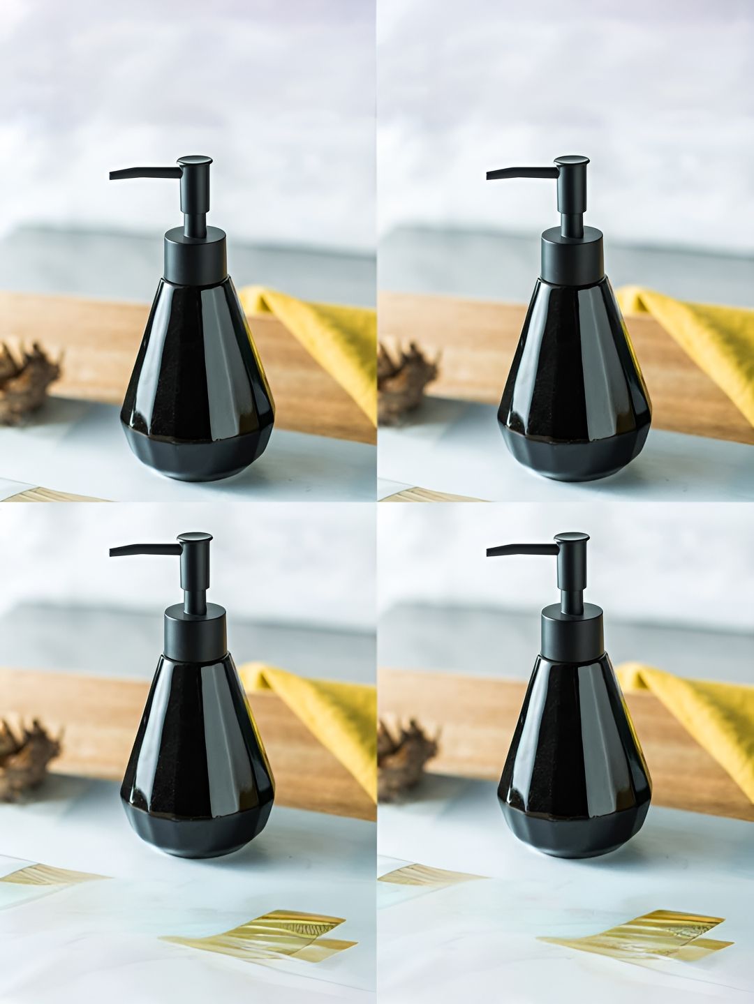 USHA SHRIRAM Black Ceramic Soap Dispenser 250ml