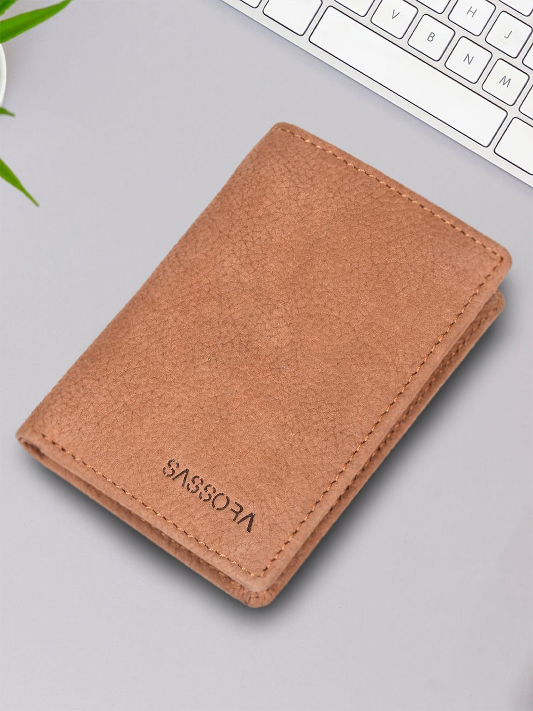 Sassora Men Leather Rfid Two Fold Wallet