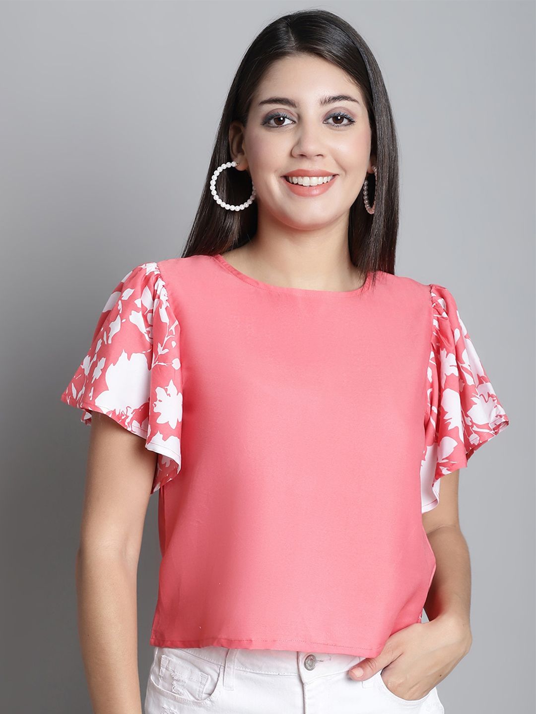 Dressitude Flared Sleeve Crepe Top Price in India