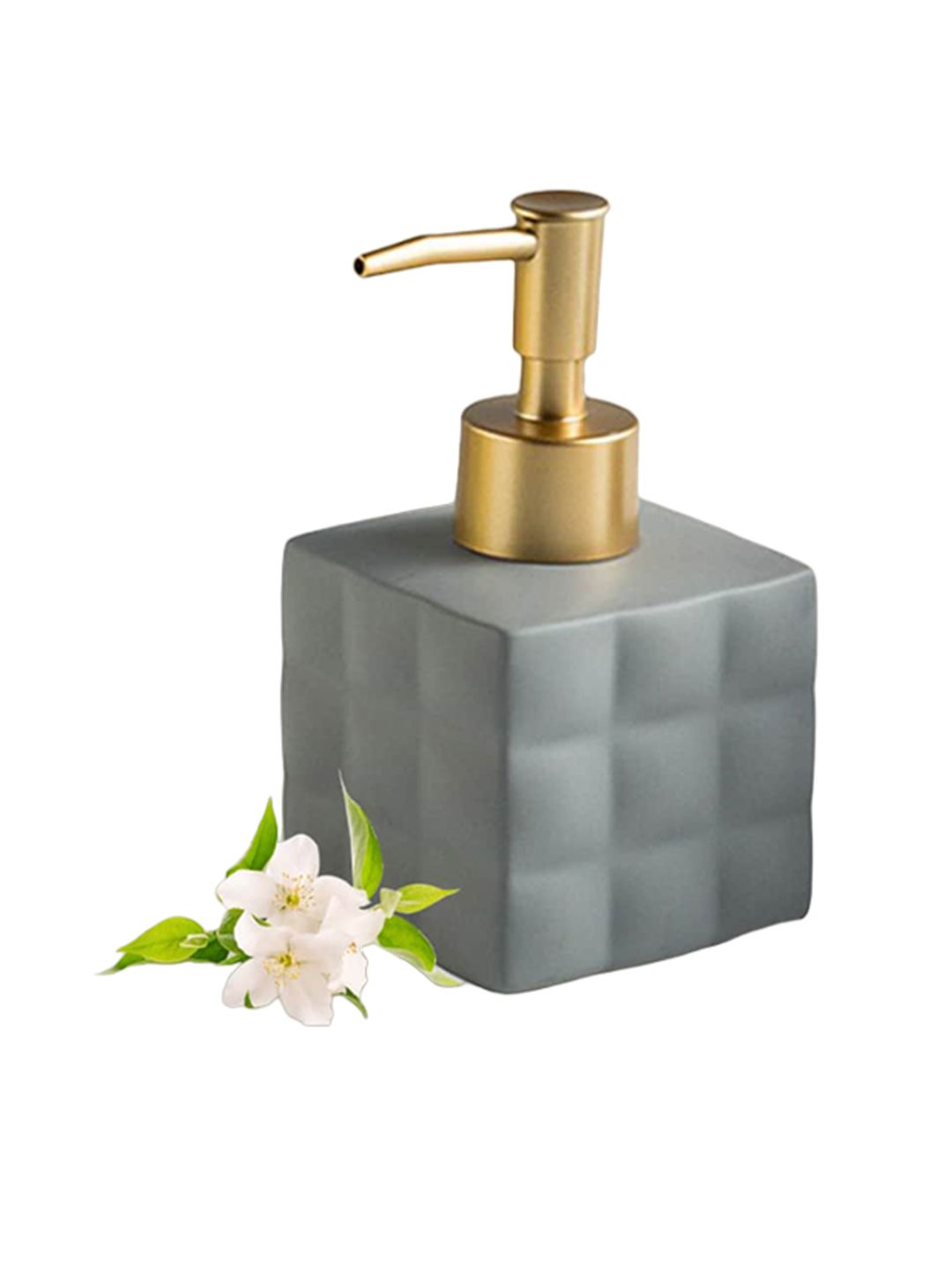 Ekhasa Grey and GoldToned Ceramic Soap Dispenser 220 ml
