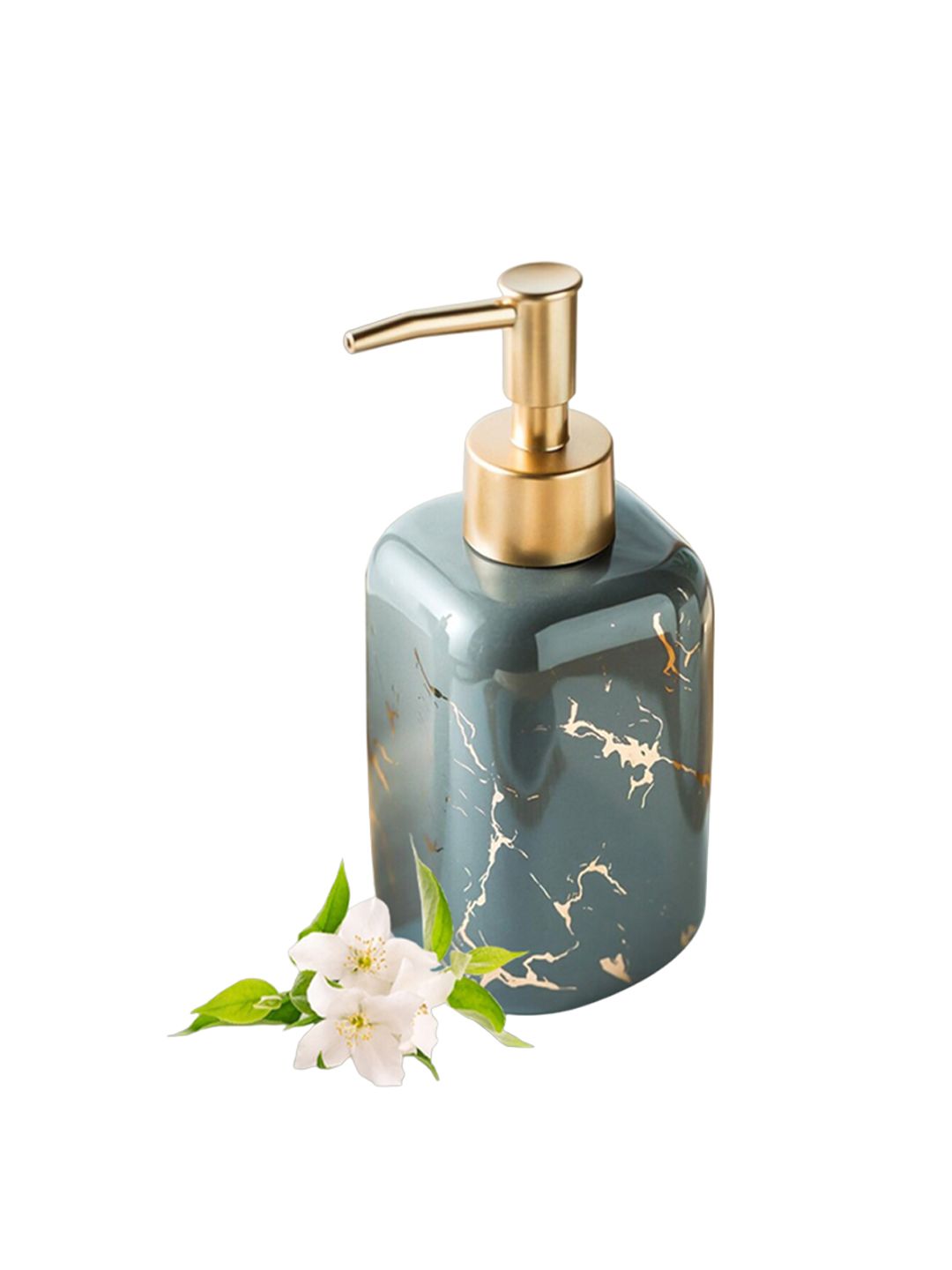 Ekhasa Grey and GoldToned Ceramic Soap Dispenser 300ml