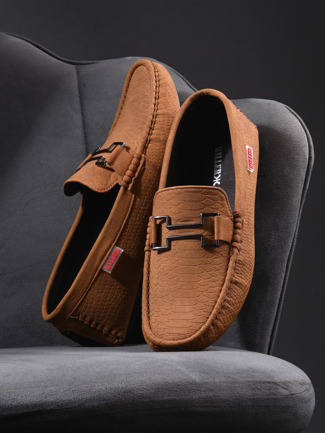 Killer Men Round Toe Slip On Lightweight Horsebit Loafers