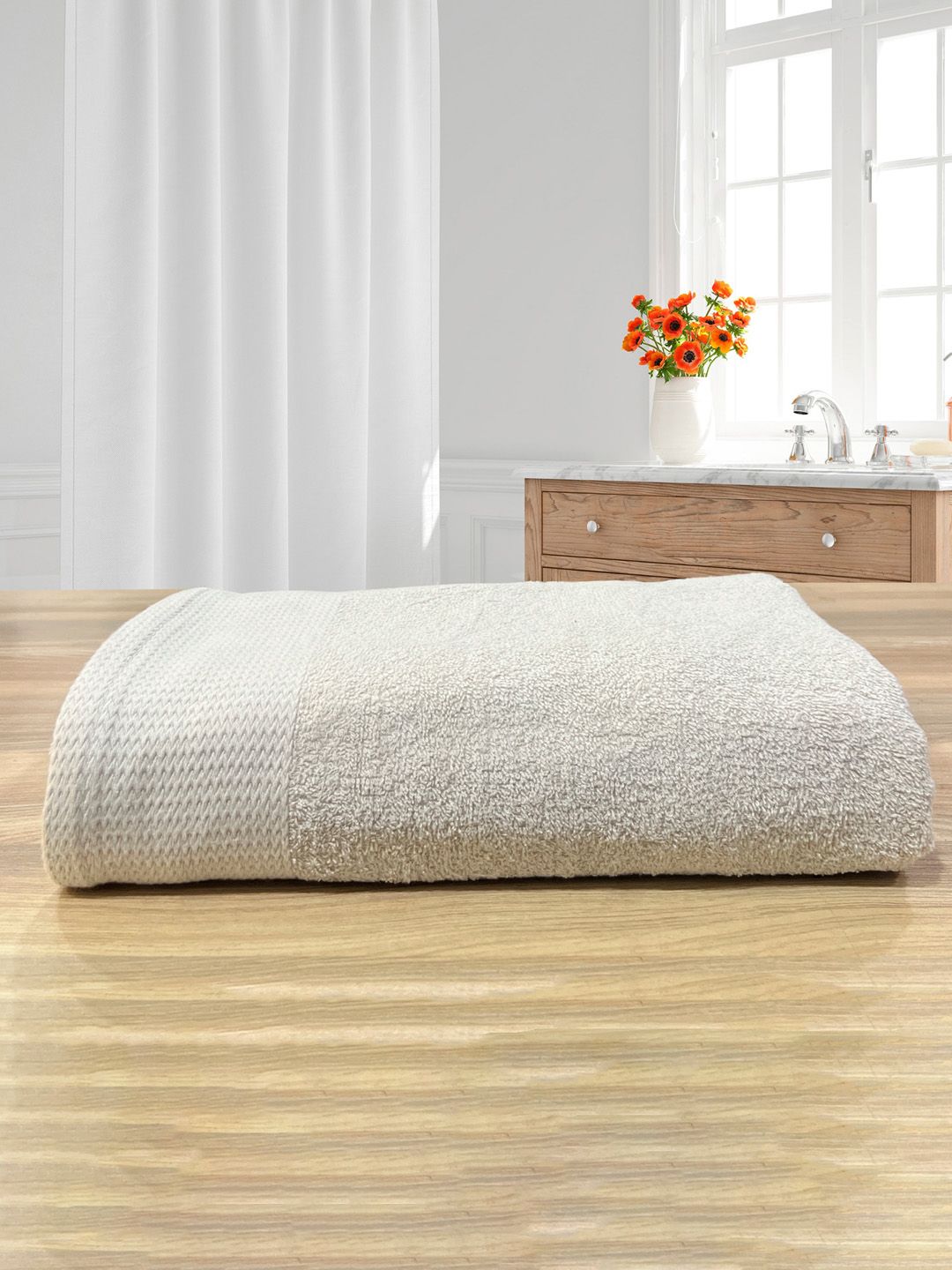 LABHAM Cream Cotton Bath Towels