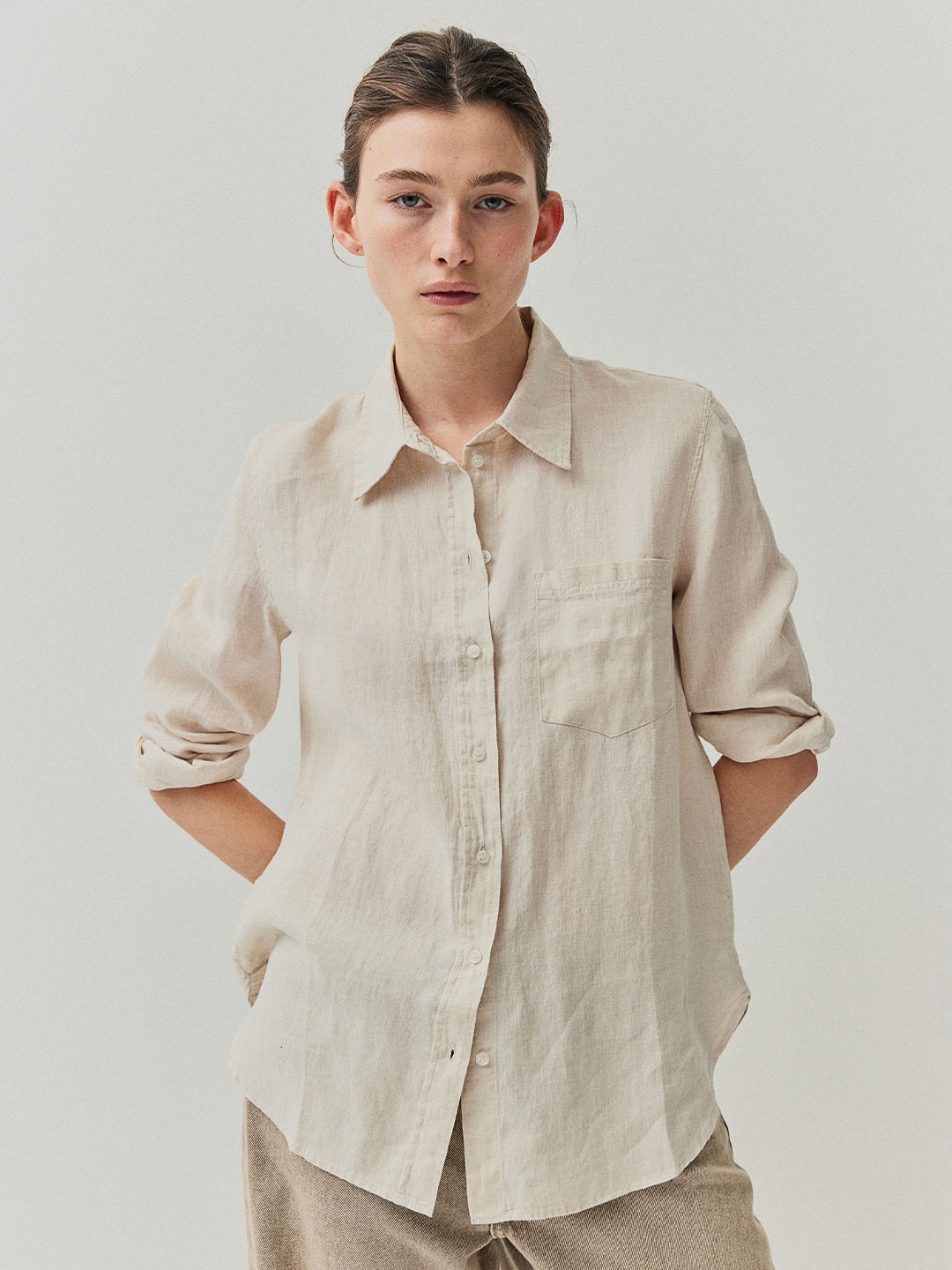 H&M Long Sleeves Linen Shirt Price in India
