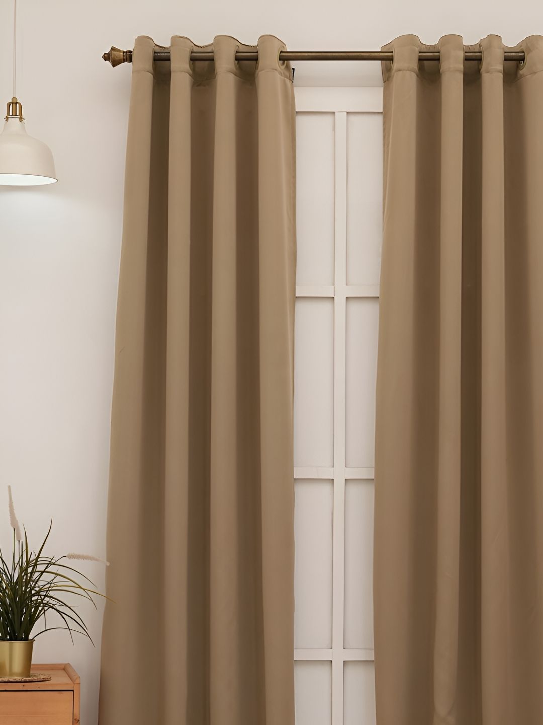 Ariana Beige Black Out Window Curtain