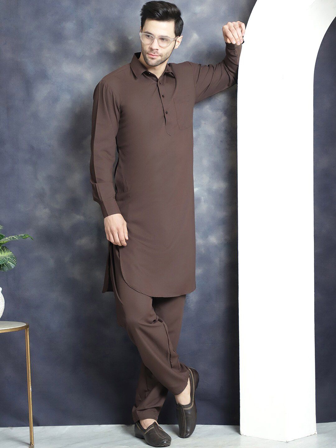 Jompers Jompers Shirt collar Regular Pathani Kurta With Salwar