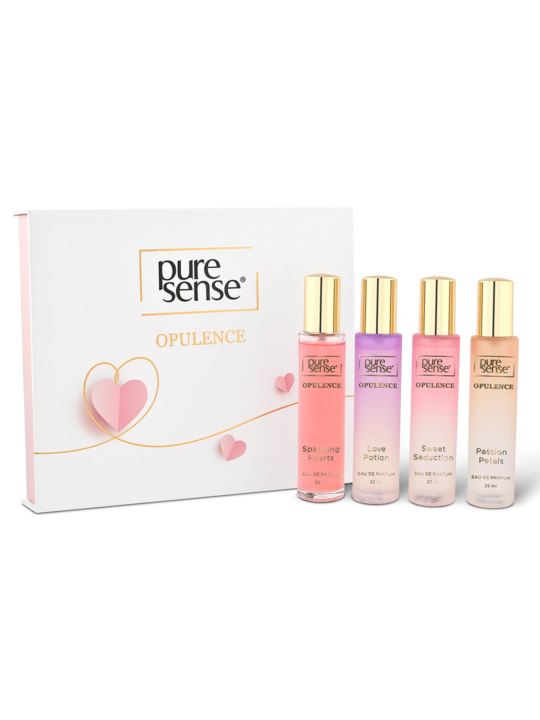 Pure Sense Opulence Valentine Gift Set - Love x Sweet x Passion x Sparkling - 25 ml Each