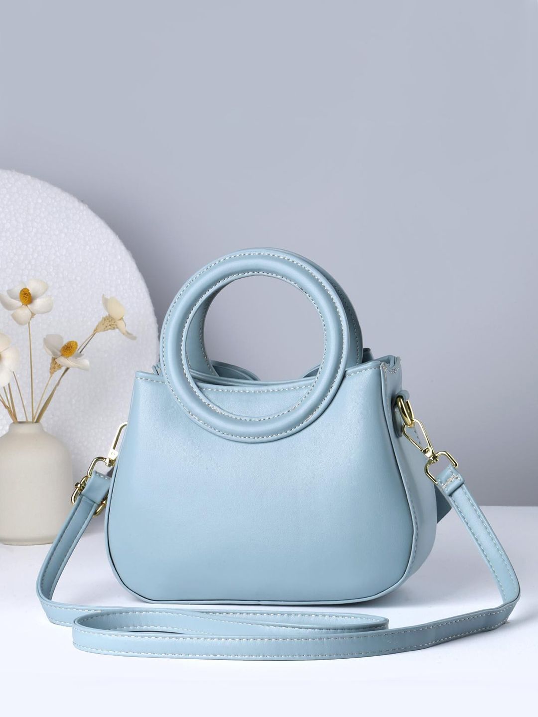 Buy SYGA Structured Handheld Bag with Bow Detail - Handbags for