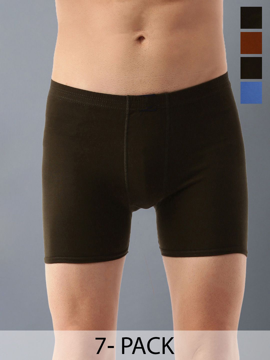 Dollar Lehar Mens Combed Cotton Trunk - Pack of 7 - Assorted