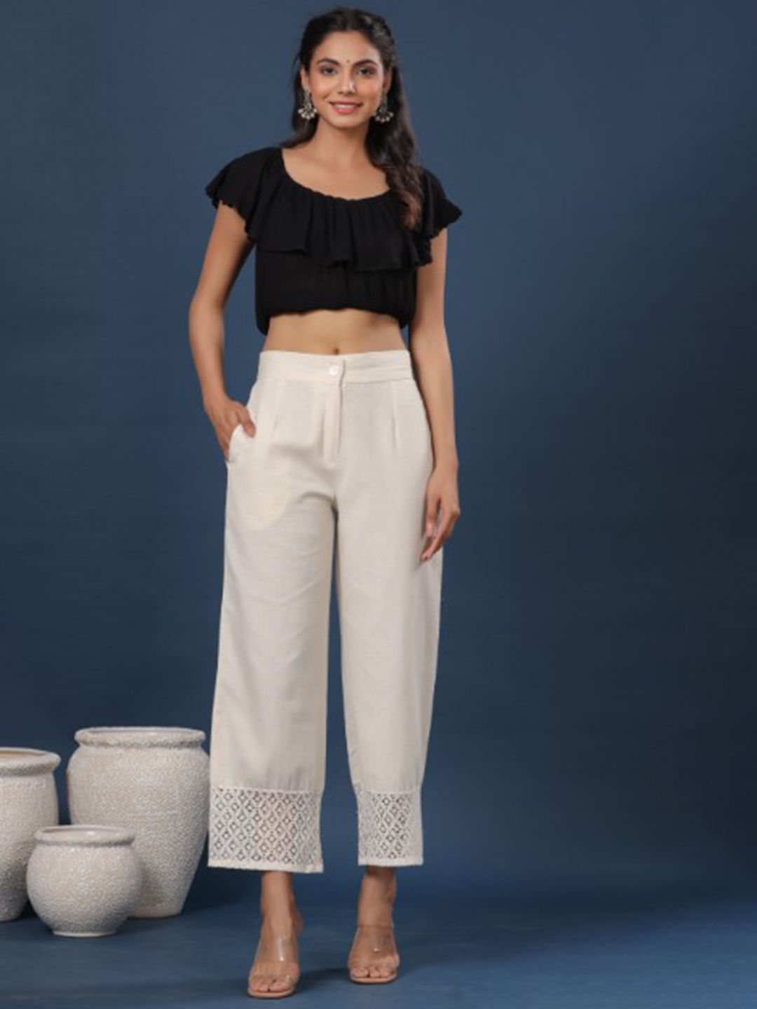 Buy Juniper Women Cotton Wide Leg Palazzo - Palazzos for Women