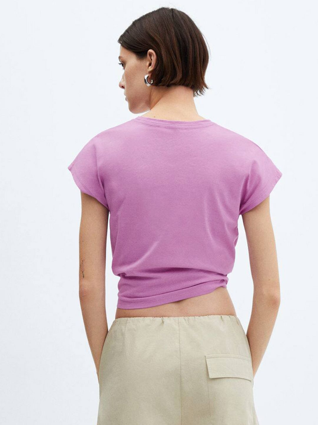 Knot Pure Cotton Crop T-shirt