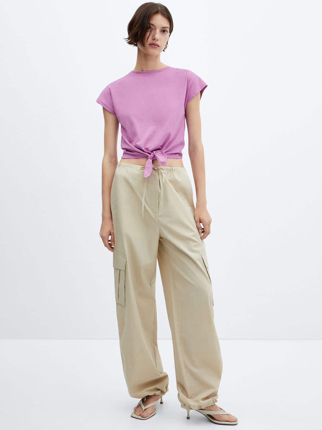 Knot Pure Cotton Crop T-shirt